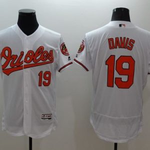 Orioles #19 Chris Davis White Flexbase Authentic Collection Stitched Jersey