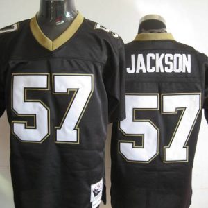 Mitchell And Ness Saints #57 Rickey Jackson Black Stitched Throwback Jersey