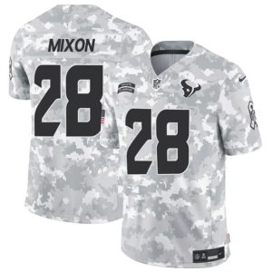 Houston Texans #28 Joe Mixon Arctic Camo 2024 F.U.S.E. Salute To Service Limited Stitched Jersey