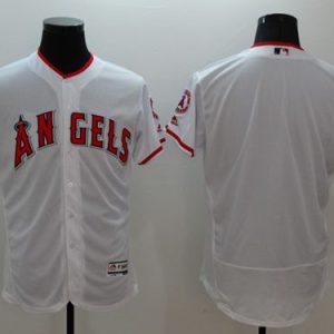 Angels Of Anaheim Blank White Flexbase Authentic Collection Stitched Jersey