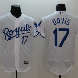 Royals #17 Wade Davis White Flexbase Authentic Collection Stitched Jersey