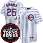 Chicago Cubs #25 Gage Workman White 2025 World Tour: Tokyo Series Home Stitched Jersey