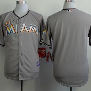 Marlins Blank Grey Cool Base Stitched Jersey