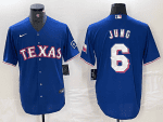 Texas Rangers #6 Josh Jung Royal Cool Base Stitched Jersey
