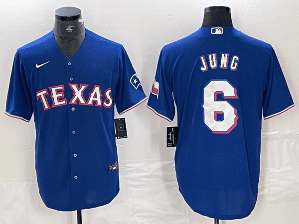 Texas Rangers #6 Josh Jung Royal Cool Base Stitched Jersey