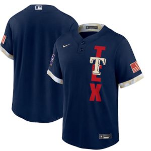 Texas Rangers Blank 2021 Navy All-Star Cool Base Stitched Jersey