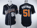 Padres#51 Trevor Hoffman Navy Blue Throwback Stitched Jersey