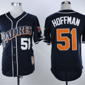 Padres#51 Trevor Hoffman Navy Blue Throwback Stitched Jersey