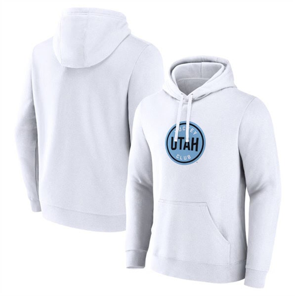 Utah Club White Draft Logo Pullover Hoodie