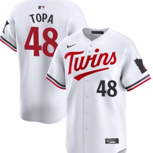 Minnesota Twins #48 Justin Topa White 2024 Home Limited Cool Base Stitched Jersey