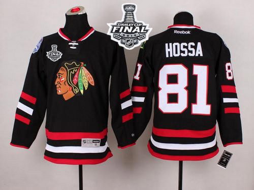 Blackhawks #81 Marian Hossa Black 2014 Stadium Series 2015 Stanley Cup Stitched Jersey