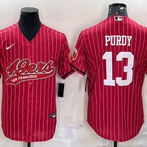 San Francisco 49ers #13 Brock Purdy Red With Patch Cool Base Stitched Jersey