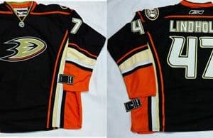 Ducks #47 Hampus Lindholm Black Home Stitched Jersey
