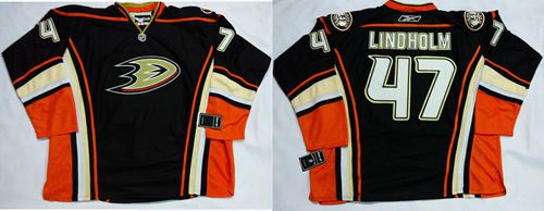 Ducks #47 Hampus Lindholm Black Home Stitched Jersey