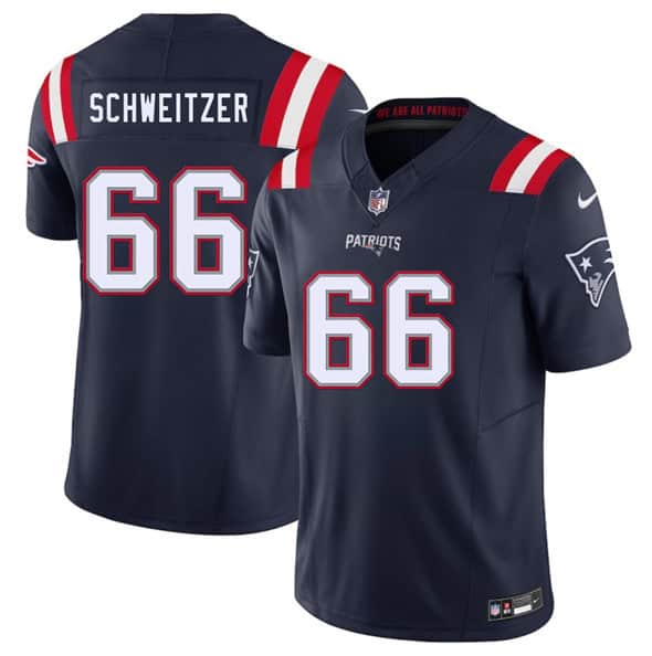 New England Patriots #66 Wes Schweitzer Navy 2025 F.U.S.E. Vapor Limited Stitched Jersey