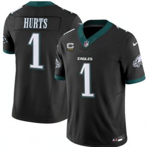 Philadelphia Eagles #1 Jalen Hurts Black 2024 New F.U.S.E. Vapor Untouchable Limited Stitched Jersey