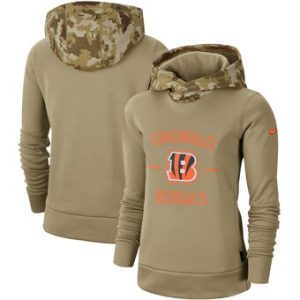 Cincinnati Bengals Khaki 2019 Salute To Service Therma Pullover Hoodie(Run Small)
