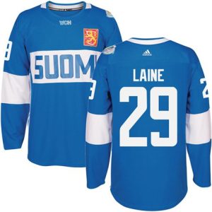Team Finland #29 Patrik Laine Blue 2016 World Cup Stitched Jersey