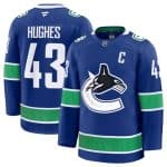 Vancouver Canucks #43 Quinn Hughes Blue 2024-25 Home Stitched Jersey