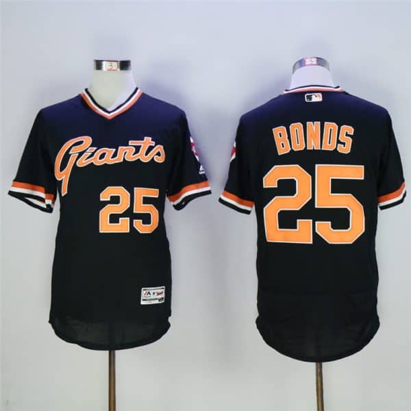 San Francisco Giants #25 Barry Bonds Black Throwback Flexbase Stitched Jersey