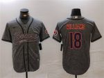 Chicago Bears #18 Caleb Williams Grey With Patch Cool Base Stitched Jersey