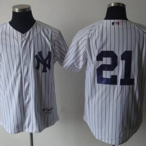 Yankees #21 Paul O'Neill White Cooperstown Stitched Jersey