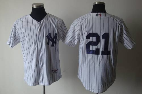 Yankees #21 Paul O'Neill White Cooperstown Stitched Jersey