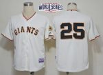 Giants #25 Barry Bonds Cream Cool Base W 2014 World Series Patch Stitched Jersey