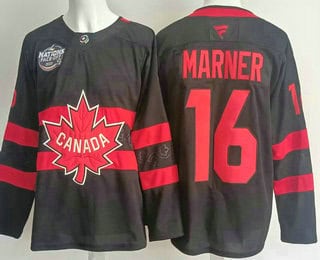 Canada #16 Mitchell Marner Black 2025 4 Nations Face Off Authentic Jersey
