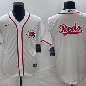 Cincinnati Reds White Team Big Logo Cool Base Stitched Jersey