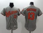 Orioles #13 Manny Machado Grey Flexbase Authentic Collection Stitched Jersey
