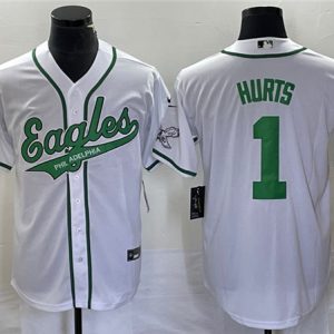 Philadelphia Eagles #1 Jalen Hurts White Cool Base Stitched Jersey