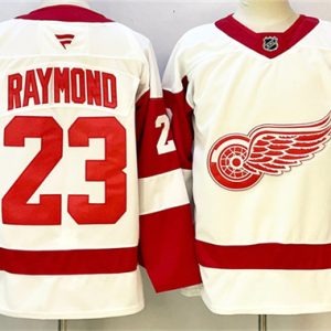 Detroit Red Wings #23 Lucas Raymond White 2024-25 Stitched Jersey