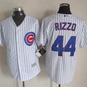 Cubs #44 Anthony Rizzo White Strip New Cool Base Stitched Jersey