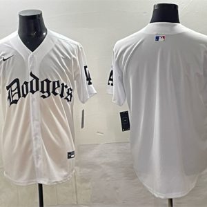 Los Angeles Dodgers Blank White 2025 LA Gothic Style Vapor Premier Limited Stitched Jersey
