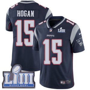 New England Patriots #15 Chris Hogan Navy Blue Super Bowl LIII Vapor Untouchable Limited Stitched Jersey