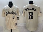 Philadelphia Phillies #8 Nick Castellanos Cream Gothic Vapor Limited Stitched Jersey