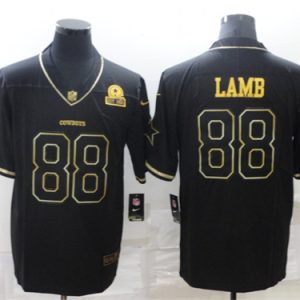 Dallas Cowboys #88 CeeDee Lamb Black Golden Edition Limited Stitched Jersey