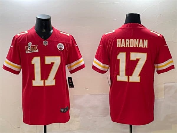 Kansas City Chiefs #17 Mecole Hardman Red 2025 Super Bowl LIX Patch Vapor Untouchable Limited Stitched Jersey