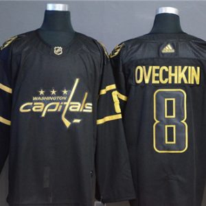 Washington Capitals #8 Alex Ovechkin Black Golden Stitched Jersey