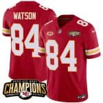 Kansas City Chiefs #84 Justin Watson Red 2023 F.U.S.E. AFC West Champions With "NKH" Patch Vapor Untouchable Limited Stitched Jersey