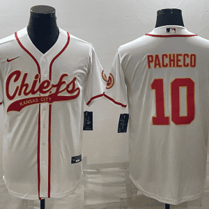 Kansas City Chiefs #10 Isiah Pacheco White With Patch Cool Base Stitched Baseball Jersey