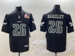Philadelphia Eagles #26 Saquon Barkley Black 2025 Super Bowl LIX Patch Fashion Vapor Untouchable Limited Stitched Jersey