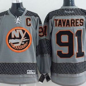 Islanders #91 John Tavares Charcoal Cross Check Fashion Stitched Jersey