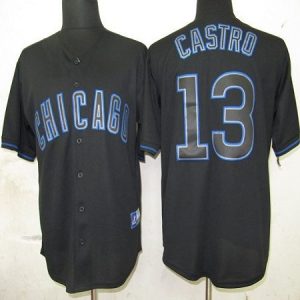 Cubs #13 Starlin Castro Black Fashion Stitched Jersey