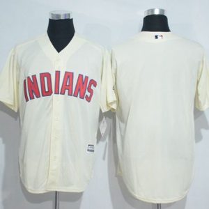 Indians Blank Cream New Cool Base Stitched Jersey