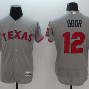 Rangers #12 Rougned Odor Grey Fashion Stars Stripes Flexbase Authentic Stitched Jersey