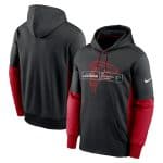 Atlanta Falcons Black Color Block Fleece Performance Pullover Hoodie