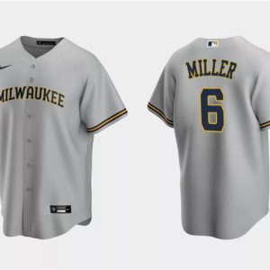 Milwaukee Brewers #6 Owen Miller Gray Cool Base Stitched Jersey