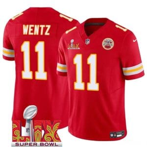 Kansas City Chiefs #11 Carson Wentz Red 2025 F.U.S.E. Super Bowl LIX Patch Vapor Untouchable Limited Stitched Jersey